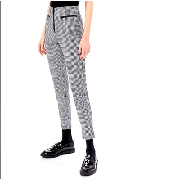 Urban Outfitters Gingham Pull On Skinny Crop Pant Black White Emo Punk Size 4 - Picture 1 of 5